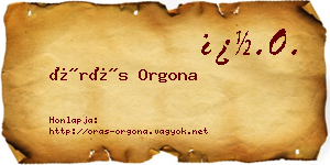 Órás Orgona névjegykártya